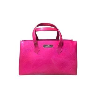 LOUIS VUITTON Rose Pop Vernis LV Monogram Leather Wishire PM Bag Auth RARE Ex+++